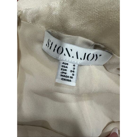 Shona Joy La Lune Plunged Cross Back Midi Dress in Cream US 2 $320 - Picture 11 of 11